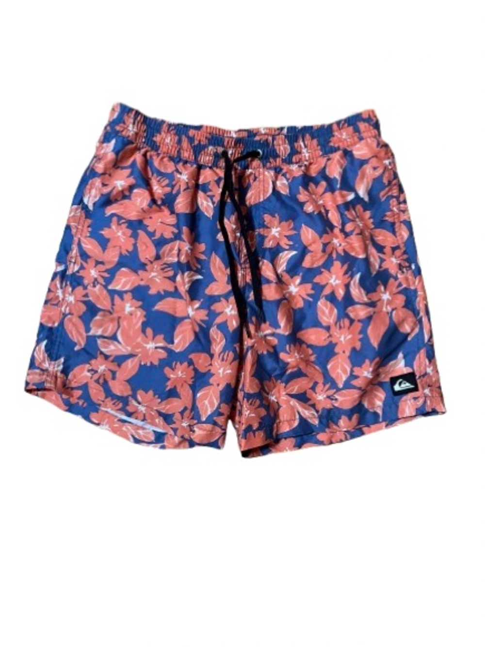 Quicksilver Blue & Coral Floral Hybrid Board Shorts Size Small